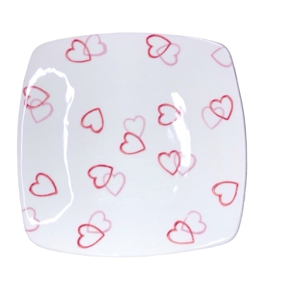 Farval ceramic heart print plate made in Portugal